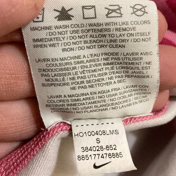 Nike Women's Pink 'Just Do It' Pattern Work Out Tank Top Built In Bra Size Small - Picture 7 of 7